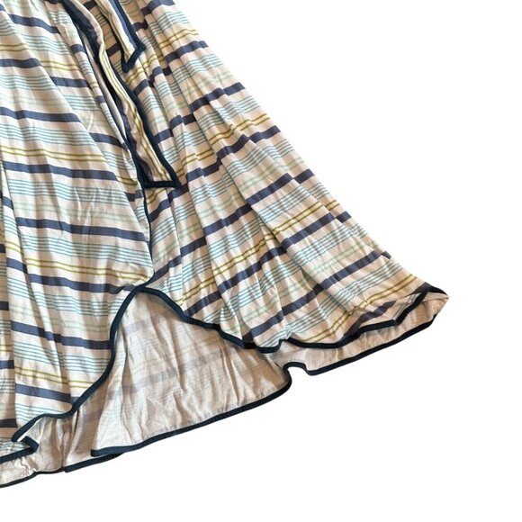 Eze Sur Mer Stripe Print Wrap Dress Spaghetti Strap Cotton Stretch Medium NWT - Picture 4 of 11